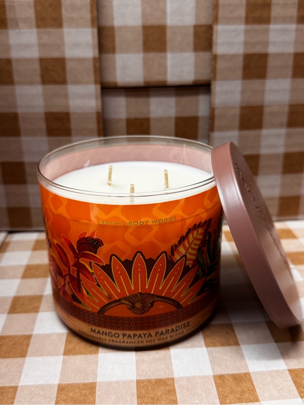 NEW B&BW Mango Papaya Paradise 3 wick candle